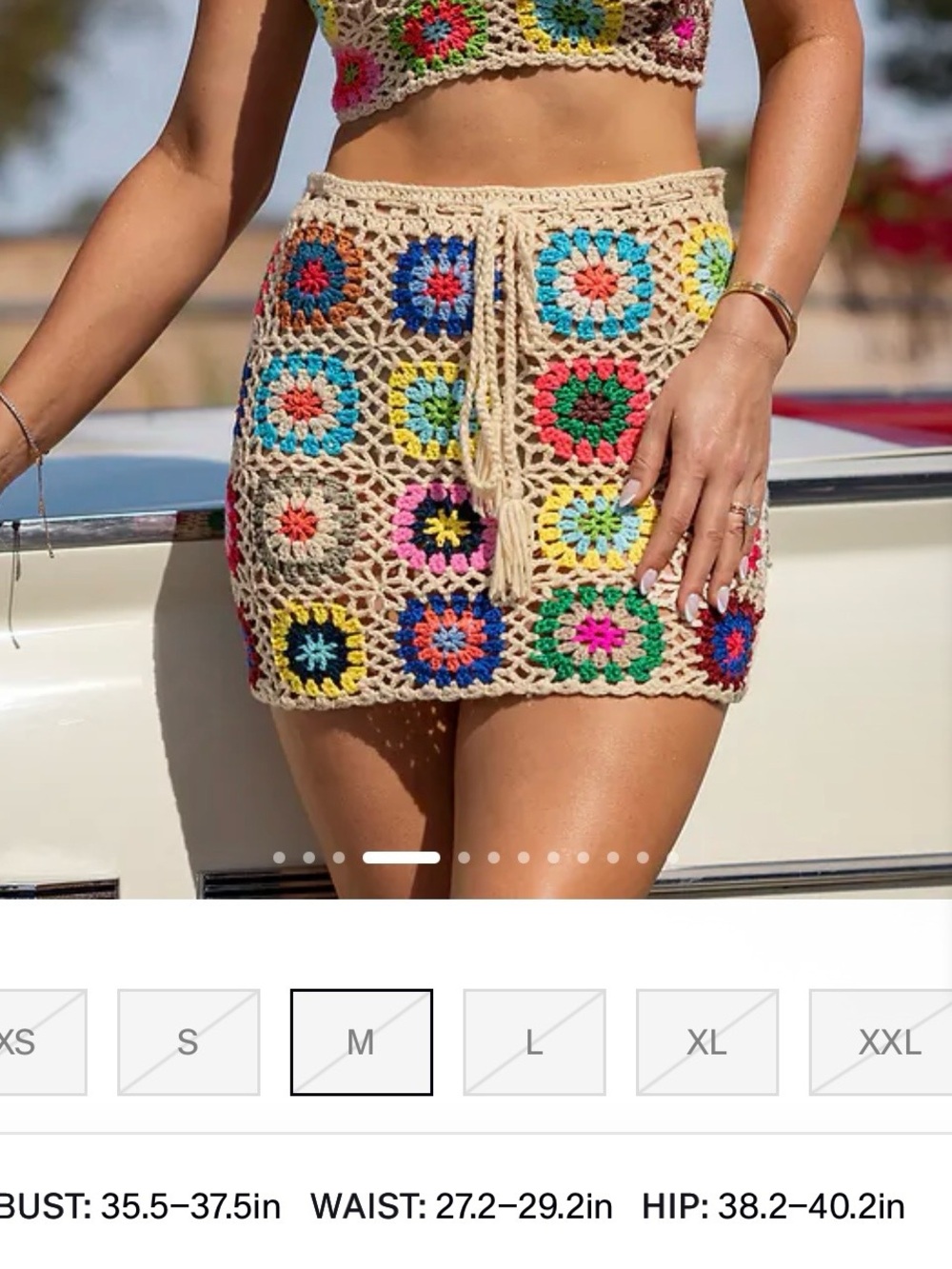 Crochet Multicolor Mini Skirt - Boho Summer Knit